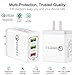 Wall Charger 2 Ports (QC 3.0 + 2 USB) and Tablet Qualcomm Quick Charging Portable Wall Charger Plug Power Adapter Smart Ports for Most Devices
