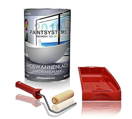 Badewannenlack-2K Set weiss Duschtassenlack für Kunststoff GFK Emailwannen 1,5Kg