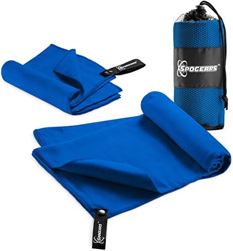 SPOGEARS Microfiber Towel Quick Dry Towel Set of 2 Includes Large Camping Towel 58x30'' + Small Gym Towel - 23x15 Compact/Lightweight Antibacterial, Super Absorbent Travel, Swim, Sports, Towels