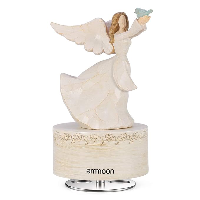 ammoon Music Box Handpainted Engraving Music Box Dancing Angel Classic