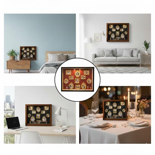 Generisch DIY Mini Museum Silhouette Box, Mini Figures People Museum, Creative Memory Display Kit with 8 Figures & 11 Gold Frame, for Weddings, Graduations or Holidays