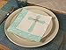 Religious Paper Napkins with Cross Design (White, Aqua, 6.5 x 6.5 In, 150 Pk)
