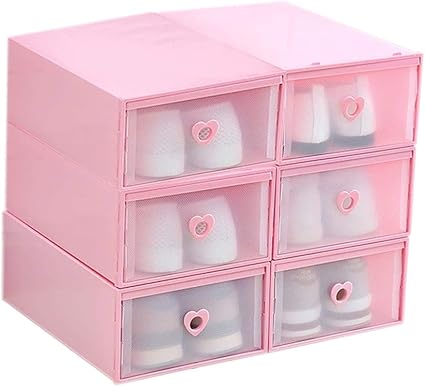 BOZEVON Caja de Almacenamiento de Zapatos Apilable - Plastico ...