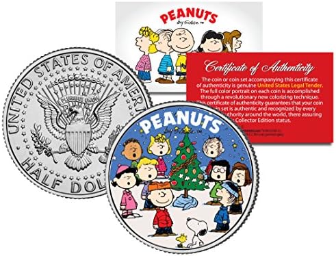 PEANUTS Gang CHRISTMAS Tree Carolers JFK Half Dollar Coin CHARLIE BROWN &amp; SNOOPY
