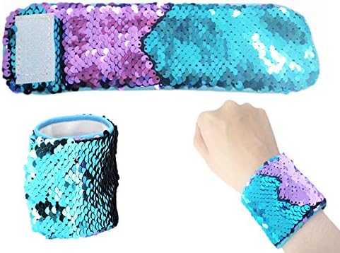 Kelly Mermaid Bracelet 2 Color Reversible Sequin Magic Mermaid Band Velvet Lining Holiday Christmas Gift