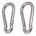 CNBTR 2 PCS 304 Stainless Steel Spring Snap Hook M8 3.18 Inch Heavy Duty for Keys Swing Set Camping Fishing Hiking Traveling