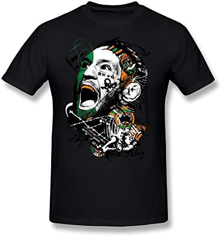 LIMEI Men Conor Mcgregor Logo Ufc Short Sleeve Tshirts