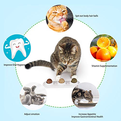 Peteast Catnip Toy, Edible Catnip Ball Safe and Healthy Catnip cat Family Chasing Game Toys, Cleaning Teeth, Protecting The Stomach