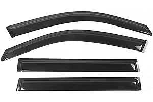 TORCIA Tape On Window Visors Fits for 2003-2008 Honda Pilot, Side Auto Window Wind Deflectors, Ventshade, Rain Guards for Cars/Trucks