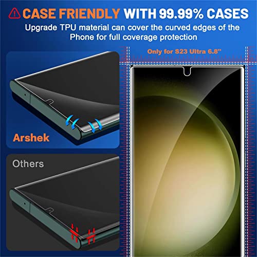 Arshek [3+3 Pack] for Samsung Galaxy S23 Ultra Screen Protector [Not