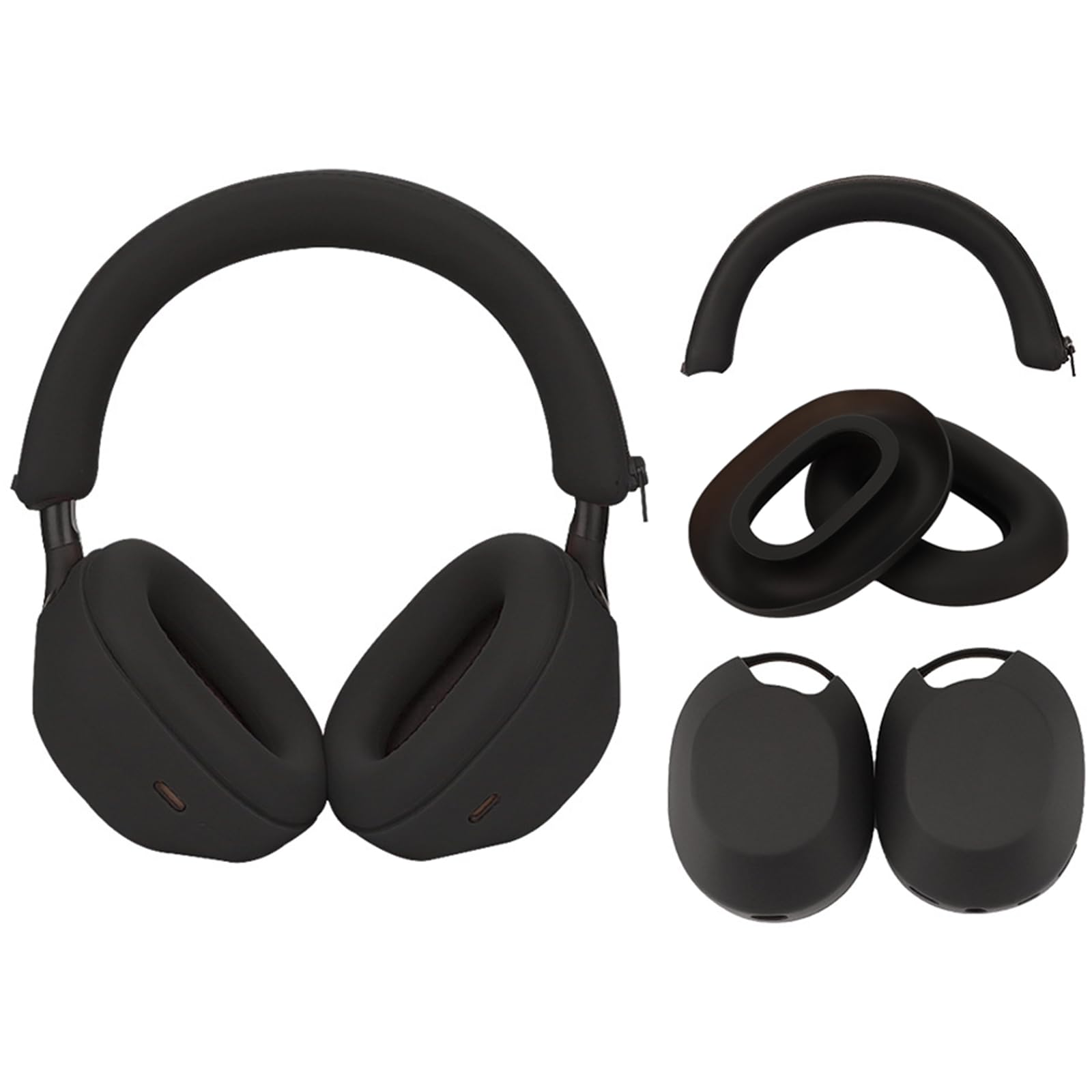 Photo 1 of Adhiper 3Sets Siliocne Sweat Case Cover for Sony WH-1000XM5 Headphones, Embody XM5 Earpad Cover/Ear Covers/Headband Cover Protector, Washable Sweatproof Soft Headphones Case Accessories?Black?
