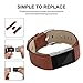 iGK Leather Replacement Bands Compatible for Fitbit Charge 2, Genuine Leather Wristbands Dark Brown