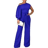 Jumpsuits for Women Dressy Fall Outfits Elegant Rompers Formal One Off The Shoulder Pant Suit for Evening Party