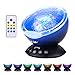 LightMe Colorful Ocean Wave Projector, Touch Sensor 12 LED & 7 Color Night Lights with 4 Hypnotic Musics & Remote Control in Living Room Bedroom for Baby Kids Adults(Black)