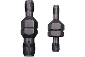 KITUREK 2PCS Spark Plug Thread Chaser Tool, Spark Plug Tapper, High Carbon Steel Insert Tap Repair Set, Double-Ended Spark Plug Chaser Tool with M10 x 1.0/M12 x 1.25 M14 x 1.5/M18 x 1.5 (Type A+B)