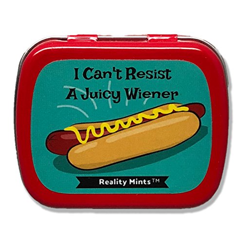 I Cant Resist A Juicy Wiener Mints  Crazy Gift for Friends Funny Gifts for Coworkers Weird Stocking Stuffers for Adults Wintergreen Breath Mints Weird Office Gift Hot Dog Gifts Wiener Gifts