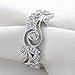 Newshe Jewellery White CZ Solid 925 Sterling Silver Flower Wedding Band Eternity Engagement Ring
