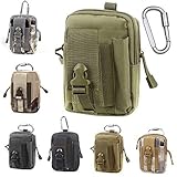 Compact Multipurpose Tactical Molle EDC Utility Gadget Pouch Tools Waist Bag with Holster Holder, 1000D(Oliver Green)