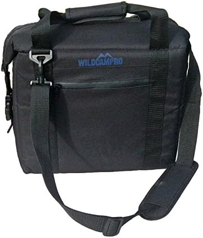 Collapsible Cooler Bag Soft Sided- Thermal Insulated Cooler Coolers Lunch Bag Tote Heavy Duty Picnic Cooler Basket Hamper with Shoulder Strap Large 24 Can Pack 15L Portable Foldable Reusable (Black)