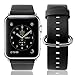 Apple Watch Band 42mm, Youkex Genuine Leather Strap with Silver Stainless Steel Buckle for iWatch Series 3, Series 2, Series 1 Sport and Edition Women Men (Black, 42mm)
