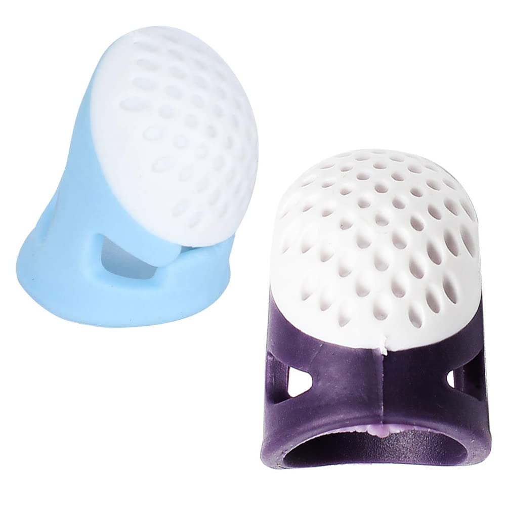 2 Sizes Silicone Thimble Sewing Thimble Finger Protectors Thumb Guard Finger Protector for Sewing Knitting Quilting Poke A Dot Book Cross Stitch