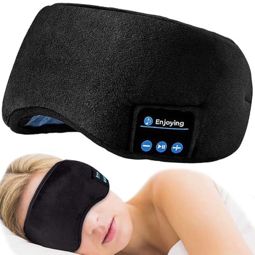 Sleep Mask with Built-in Bluetooth Headphones, Wireless Music Mask, Touch Control, Noise Cancelling, Lightweight and Comfortable for Travel, Nap, Yoga, Sleep and Rest