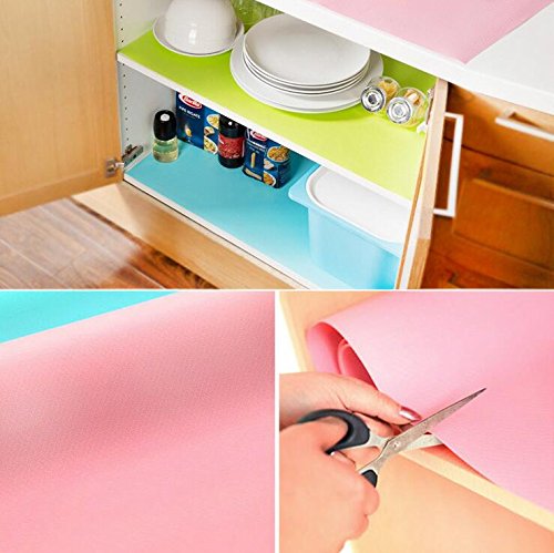 Zinnor [2 PACK] EVA Cabinet Drawer Liner,Non-Adhesive Refrigerator Pad Cupboard | Refrigerator Freezer Mat Waterproof Pad for Kitchen Cabinets,Drawer,Refrigerator Lining (60\'\'x18\'\') - Blue