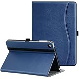 Ztotop iPad Mini 4 Case, Leather Folio Stand Protective Case Smart Cover with Multi-Angle Viewing, Paperwork Card Pocket, Functional Elastic Strap for iPad Mini 4 - Navy Blue