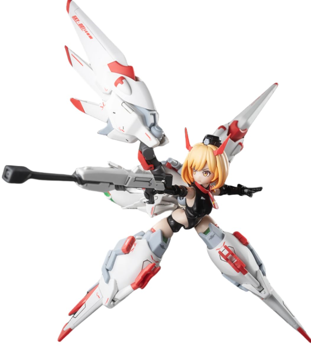 HiPlay BigFirebird x Hemoxian Plastic Model Kits: Full-Time Jijia, Kelly Janet, Mecha Musume, Anime Style Collectible Action Figures KL, Red, White, Black