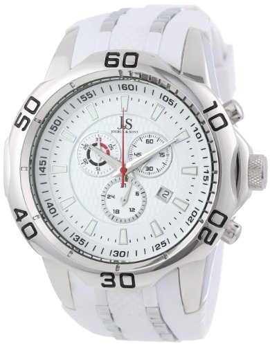 Joshua and Sons Men’s JS50WT Swiss Chronograph White Silicone Strap Watch, Watch Central