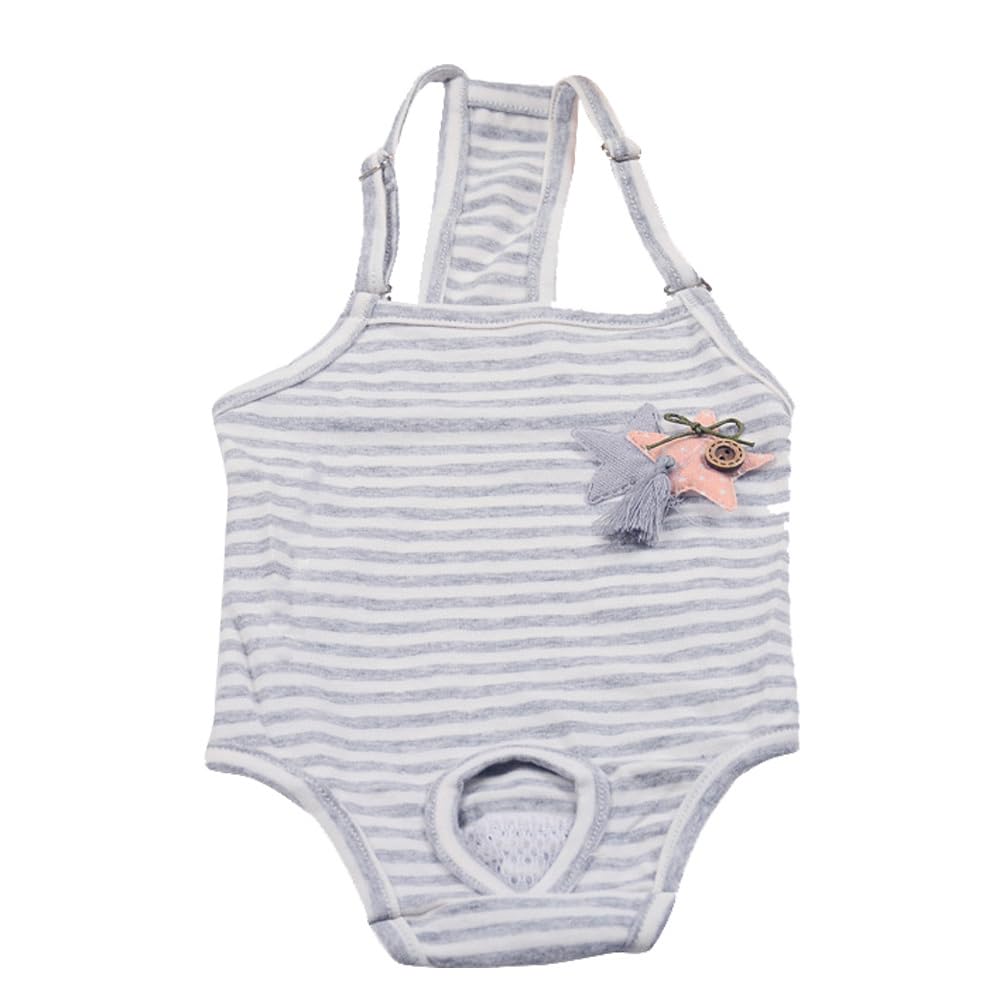 VILLCASE Dog Diaper Sanitary Pantie with Suspender for Female Dogs Comfortable Stripe Pattern Breathable Cloth Pet Pants for Period Protection and Home Furnishing Care