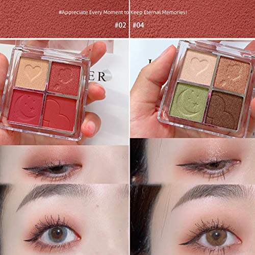 With Memories-4 Color Eye Shadow Palette Holographic Shiny Matte Pigment Eyeshadow Waterproof Metallic Women Eye Makeup Cosmetics (02 Lucky Balloon)