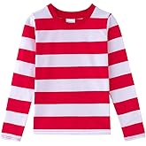 Spring&Gege Boys' Short Sleeve Striped Crew Neck T-Shirt