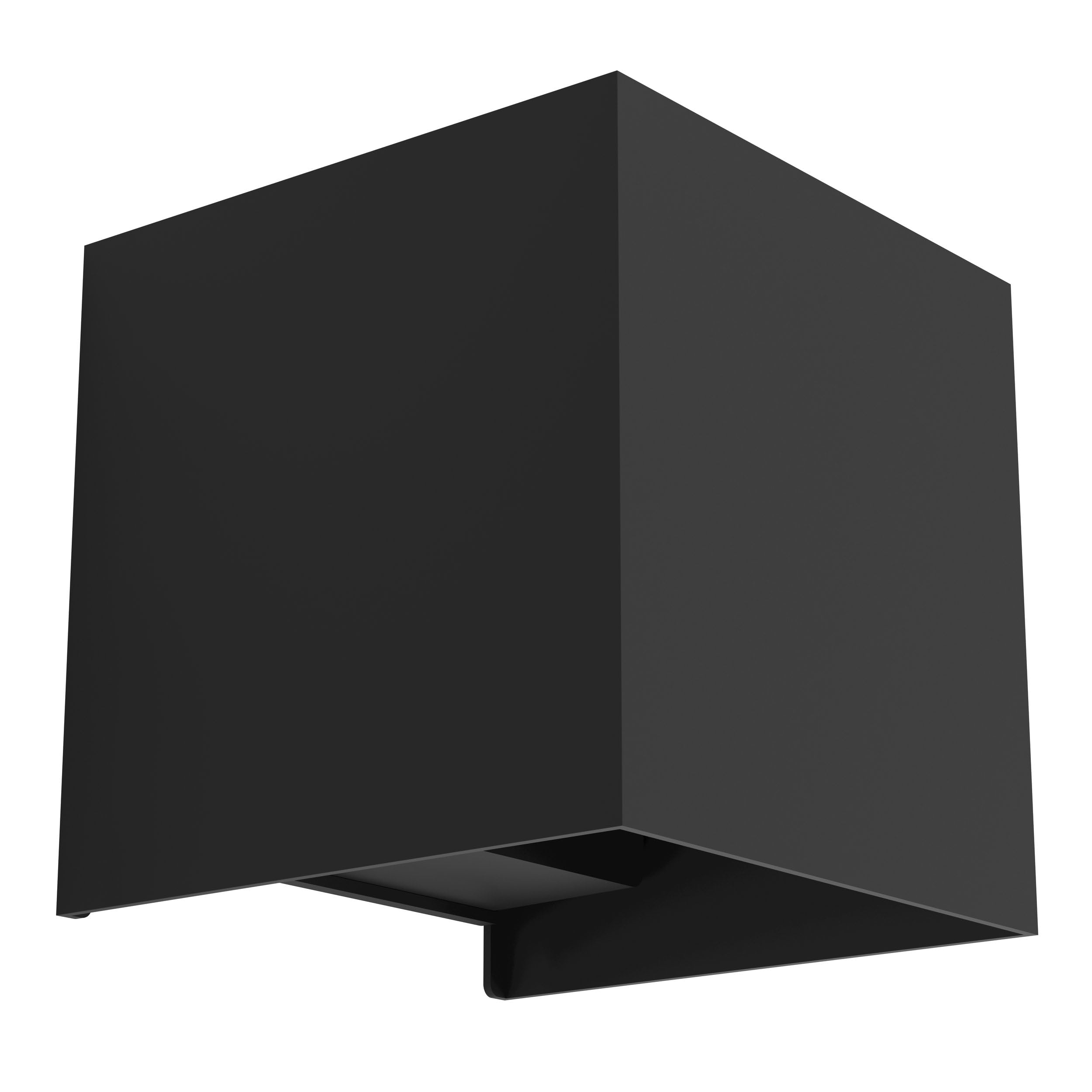 Eglo LED Indoor wall lightValmontone, wall lamp Cube with indirect up and Down Light, wall uplighter for Bedroom and Living Room, Black Metal, Warm White, 10 x 10 cm