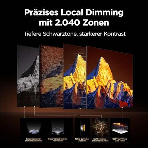 65C8L SQD-Mini LED 65 Zoll Fernseher, 4K Smart TV, Google TV, HDR10+