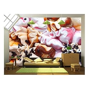 Ice Cream Background - Removable Wall Mural | Self-Adhesive Large Wallpaper - 66x96 inches