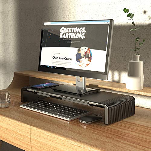 Monitor Stand Riser, Jelly Comb Adjustable Desktop Shelf Organizer with Storage for Keyboard and