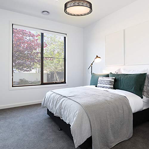 Flush Mount Lighting Fixtures, VICNIE 14inch 20W 1400 lumens LED Round Ceiling Lights, 3000K Warm White, Oil Rubbed Bronze Finished (Metal Body and Acrylic Shade) - Thumbnail 6