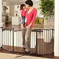 North States 72" Wide Deluxe Décor Baby Gate: Provides safety in extra-wide spaces with added one-hand functionality. Hardware mount. Fits 38.3"-72" wide (30" tall, Bronze)