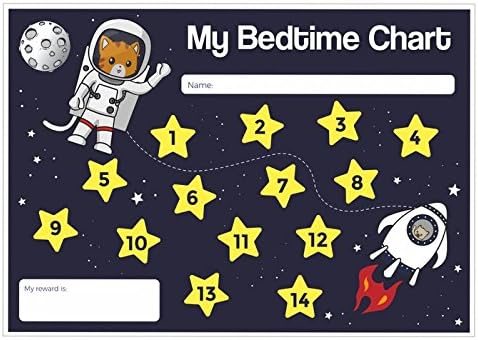 Space Cat Chart.pdf School Stickers A4 Space Cats Bedtime Chart & Stickers – BigaMart