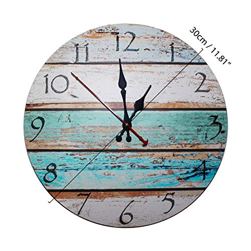 Kurtzy Reloj de Pared de Madera de 30cm - Reloj Manecillas Silenciosas
