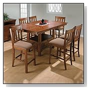 Counter Height Dining Sets Jofran 7 Piece School House Counter Height Dining Set in Saddle Brown Oak