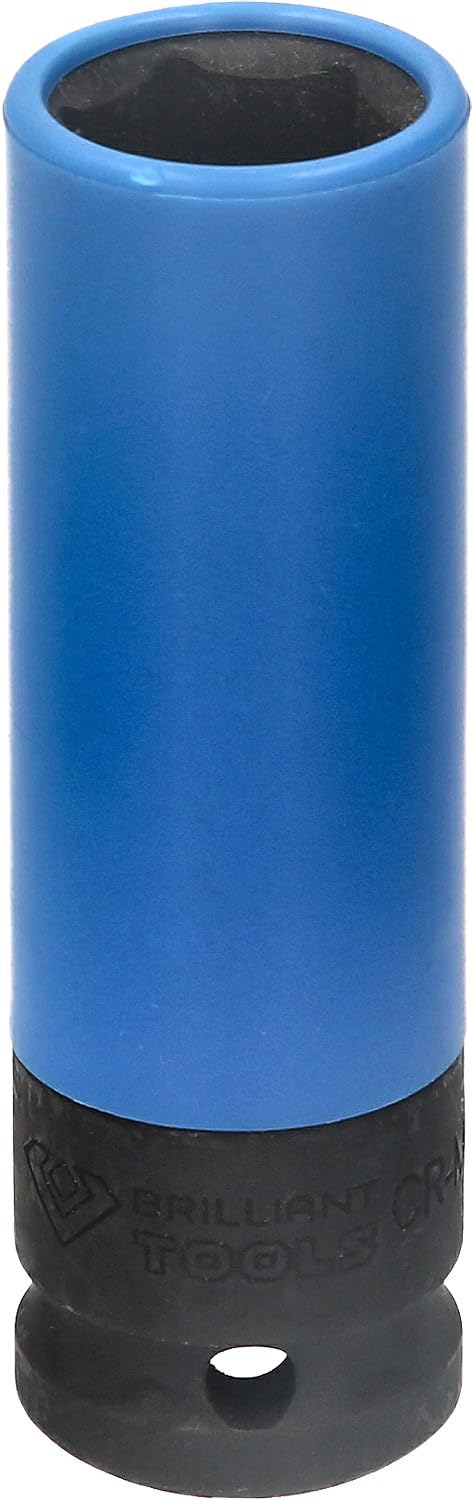 BRILLIANT TOOLS BT691006 1/2 Inch Aluminium Rim Power Socket, 17 mm [Powered by KS Tools]