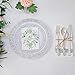 BUCLA 25 Guest Silver Plastic Plates with Disposable Plastic Silverware, Hammered Design Plastic Tableware include 25 Dinner Plates,25 Salad Plates,25 Forks, 25 Knives, 25 Spoons