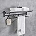 Rozin Bath Towel Holder Wall Mount Folding Towel Rack with Hooks Black Color