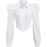 Floerns Women's Button Down Shirt Long Sleeve Work Business Casual Blouse Tops