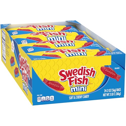 SWEDISH FISH MINI SOFT & CHEWY CANDY, BULK CANDY, MOTHER’S DAY, 24 – 2 OZ BAGS