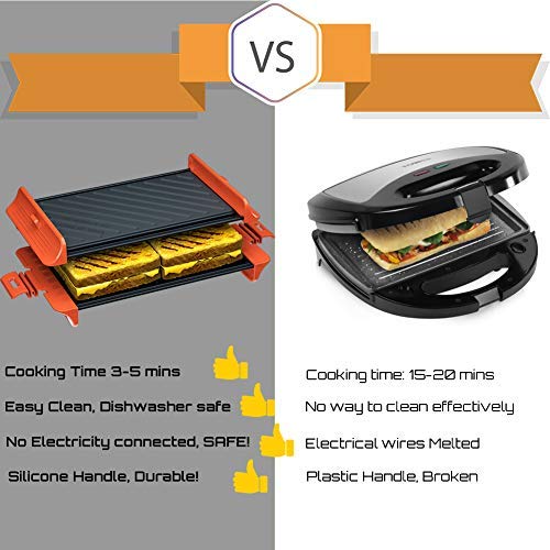 Microwave Cookware | Microwave Sandwich Grill | Cheese Sandwich Toaster | Microwave Crisper | Cooking Fast and Dishwasher Safe