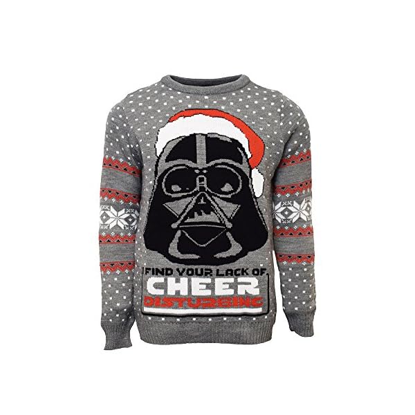 Numskull Unisex Official Star Wars Darth Vader Knitted Christmas Jumper for Men or Women - Ugly Novelty Sweater Gift…