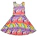 Jxstar Rainbow Dress For Girls Hawaiian Dress Short Sleeve Dress Unicorn 130